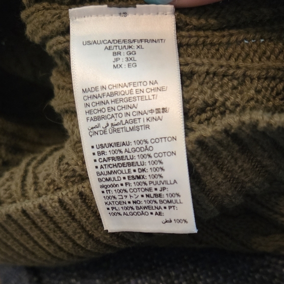 Olive Cable Knit Sweater - Picture 3 of 3